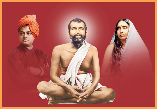 Holy Trio — Sri Ramakrishna, Holy Mother, Swami Vivekananda